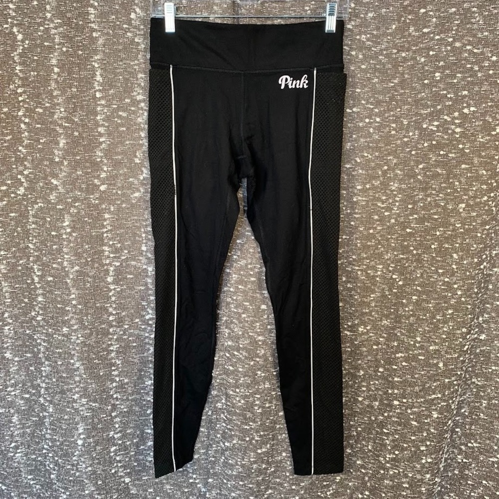 Victoria's Secret Pink Yoga Pants Leggings Mesh‎ Side Panels Women's Small